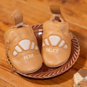 Chaussons bébé en cuir My Blublu "Croissant" Easy Peasy