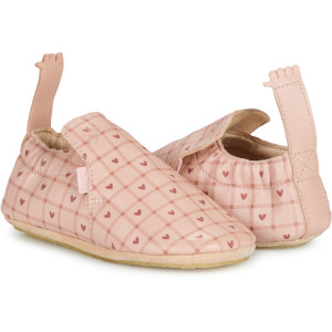 Chaussons bébé en cuir My Blublu "Nappe Coeurs" Easy Peasy