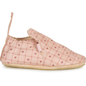 Chaussons bébé en cuir My Blublu "Nappe Coeurs" Easy Peasy