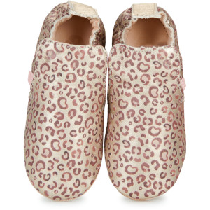 Chaussons bébé en cuir My Blublu "Winter Leopard' Easy Peasy