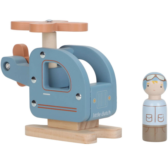 Hélicoptère en bois "Bleu" (18  mois et +)