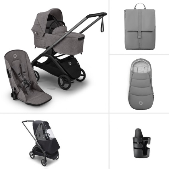  Poussette Bugaboo Dragonfly Plus 2-en-1 Hiver "Melange Grey" (2026)
