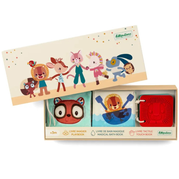 Coffret de 3 livres sensoriels bébé "Jungle" (3-24 mois)