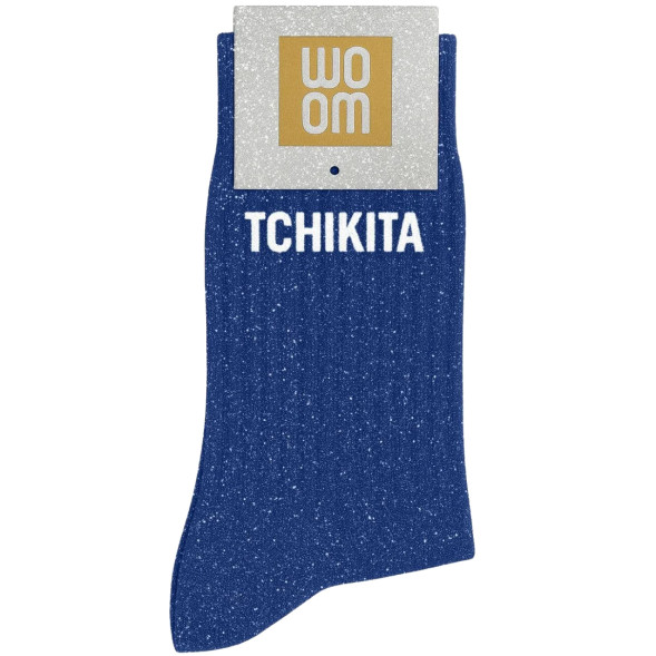 Chaussettes à Paillettes femme "Tchikita" Bleu Electrique (Taille 36-40)