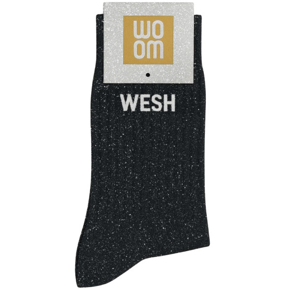 Chaussettes à Paillettes femme "Wesh" Noir (Taille 36-40)