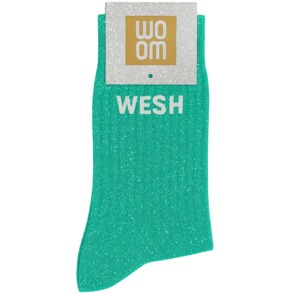 Chaussettes à Paillettes femme "Wesh" Green Queen (Taille 36-40)