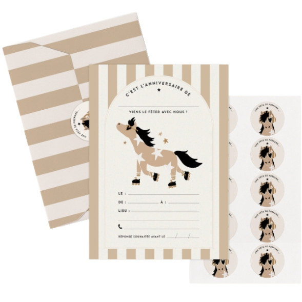 Set d’invitations anniversaire "Poney Billy"