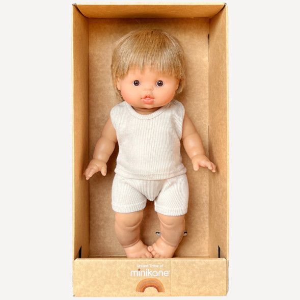 Coffret poupée Gordis petit garçon Achille avec dessous "Lin"