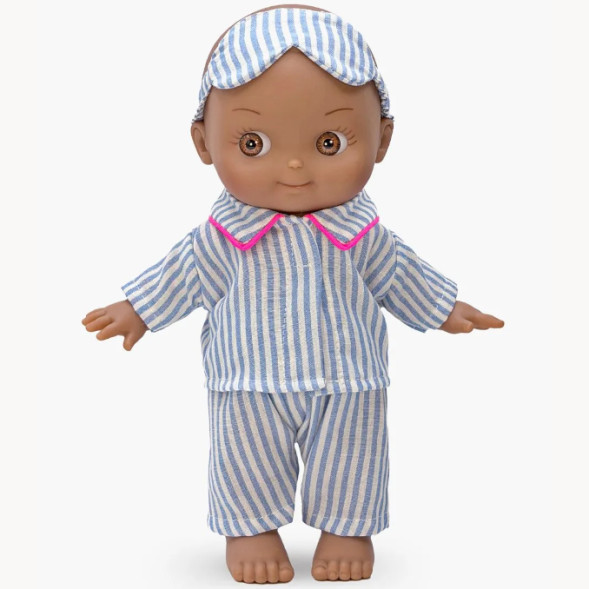  Poupon Mini Pancha Noah et son ensemble pyjama à rayures