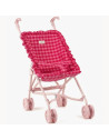 Poussette à volants pour poupée et poupon "Vichy Cerise" Minikane