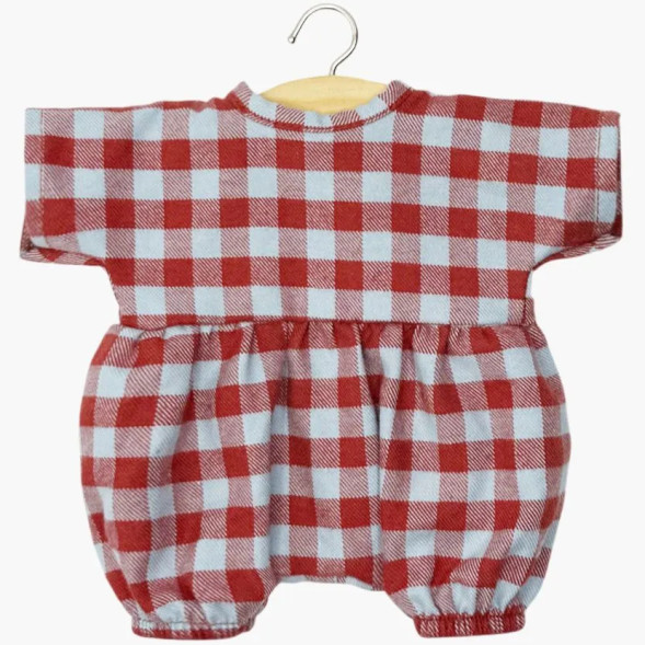 Babies - Barboteuse Noa et son béguin "Vichy Bleu Givre" pour poupon Babies