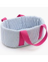 Panier Couffin pour poupées Mini Panchas "Rayé Bleu clair"