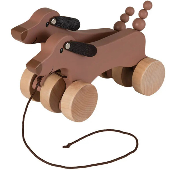Jouet à tirer en bois "Edward, le Teckel"