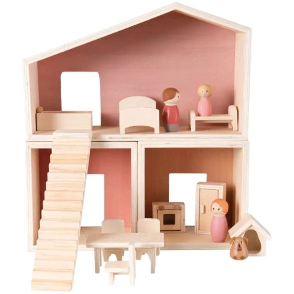 Maison de poupées en bois "Scandinave" (3-8 ans)