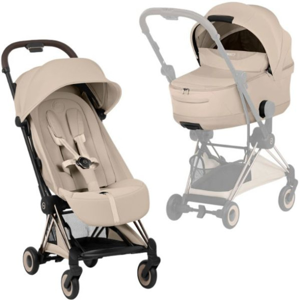 Pack Duo Poussette COYA Style Champagne "Cozy Beige" + Nacelle Pliable