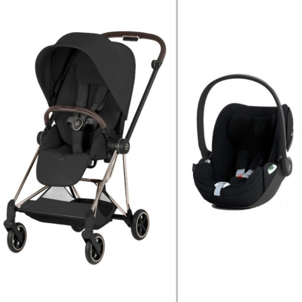  Pack Duo Poussette MIOS Style Champagne "Sepia Black" + Cloud T Plus