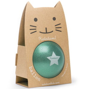 Ballon Chat "Vert Pailleté" (15 cm) Ratatam