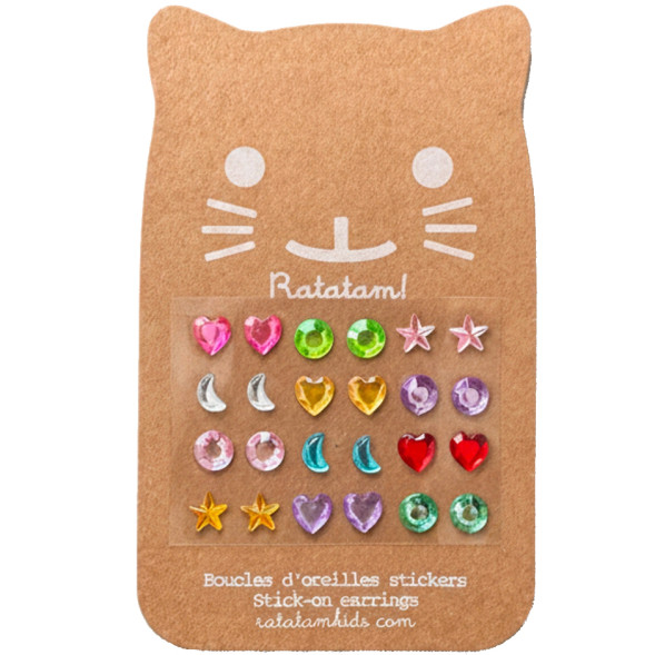 Boucles d'oreilles autocollantes "Diamants" (12 paires)