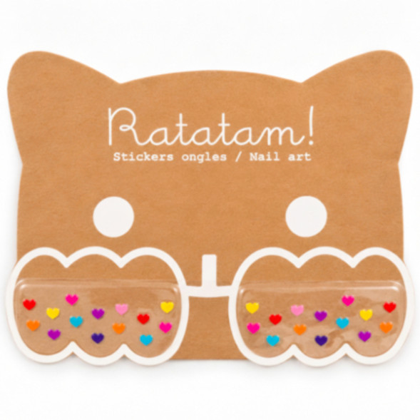 Stickers Ongles enfant "Coeurs" (x28)