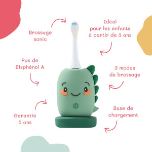 Brosse à dents électrique enfant "Dino" (3 ans et +) The Zoo Family