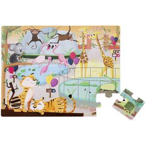 Puzzle enfant géant tactile "Une journée au Zoo" janod -