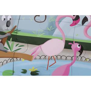 Puzzle enfant géant tactile "Une journée au Zoo" janod -