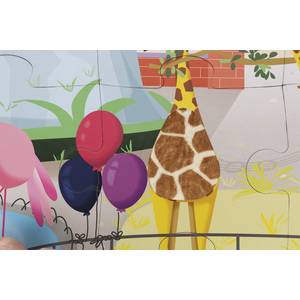 Puzzle enfant géant tactile "Une journée au Zoo" janod -