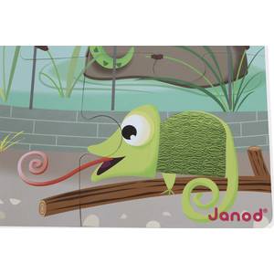 Puzzle enfant géant tactile "Une journée au Zoo" janod -