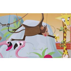 Puzzle enfant géant tactile "Une journée au Zoo" janod -