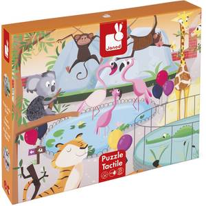 Puzzle enfant géant tactile "Une journée au Zoo" janod -