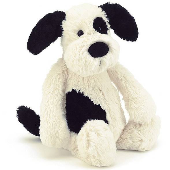 Peluche Bashful chien noir et blanc jellycat