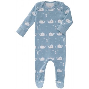 Pyjama bébé avec pieds en coton bio "Baleine Bleue" Fresk