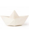 Jouet de bain écologique Bateau Origami en hevea "Blanc" Oli & Carol