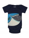 Body manches courtes en coton bio "Mibo Baleine"
