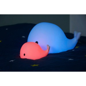 Veilleuse bébé lumineuse et nomade LED USB Baleine Moby Flow