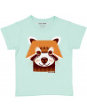 T-shirt enfant manches courtes en coton bio Panda Roux coq en pâte 