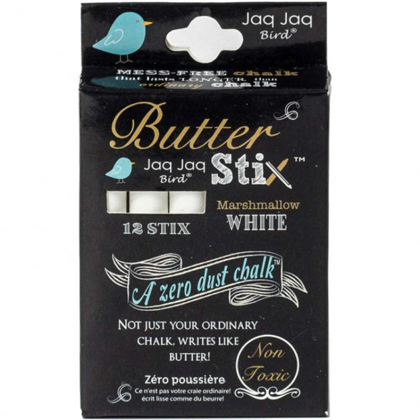Pochette de 12 craies blanches Butterstix Jaq Jaq Bird