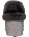 Chancelière en peau d'agneau Nelly Early Grey "Anthracite Chiné"  (6-36 mois)