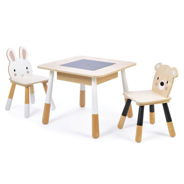 Table et chaises en bois "Forêt" (3-6 ans)