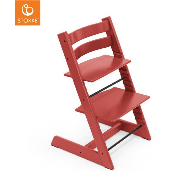 Chaise haute évolutive Tripp Trapp en bois de hêtre "Rouge Chaud"