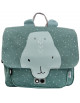Cartable (29 cm) maternelle en coton hydrofuge "Mr Hippo"