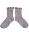 Chaussettes courtes enfant en coton & dentelle Lili "Glycine du japon"