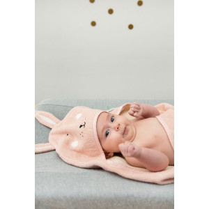 Cape de bain bébé en coton bio "Mrs Lapin" Trixie Baby