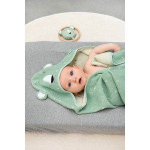 Cape de bain bébé en coton bio "Mr Ours Polaire" Trixie Baby