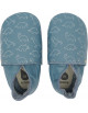 Chaussons bébé en cuir Soft Sole "Dino Bleu"