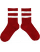 Chaussettes courtes enfant en coton à rayures Sport Nico "Rouge Carmin"