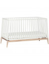 Lit bébé évolutif 70x140 + Kit de conversion Luna en bois "Blanc"