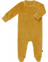 Pyjama bébé avec pieds en coton bio Velours "Jaune Mimosa" Fresk