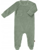 Pyjama bébé avec pieds en coton bio Velours "Vert Forêt"