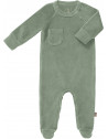 Pyjama bébé avec pieds en coton bio Velours "Vert Forêt" Fresk